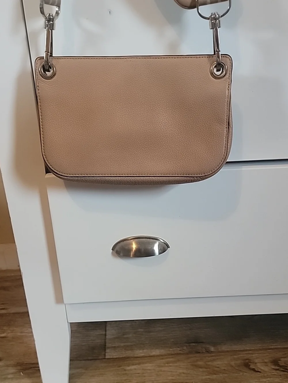 kate spade tan beige leather crossbody with detachable coin pouch